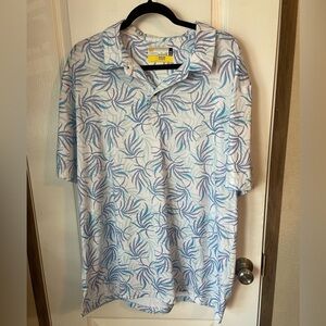 Nicklaus Eco Choice Tropical Palm Print Men's Shirt‎ Size XL